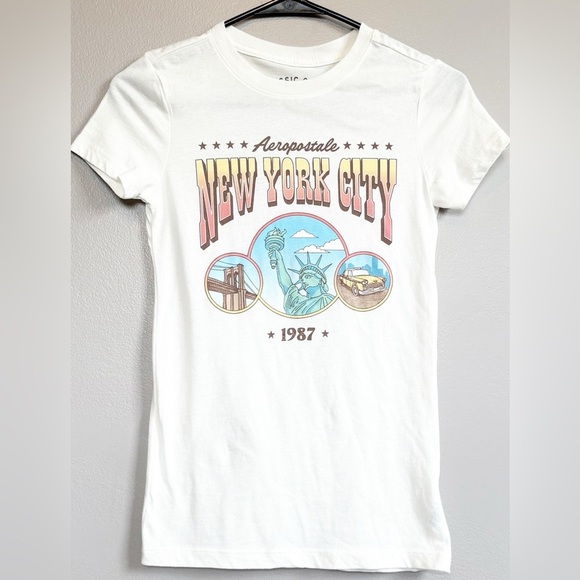 Aeropostale Classic Crew Short Sleeve NYC 1987 Graphic Tee Size XS - Picture 1 of 6